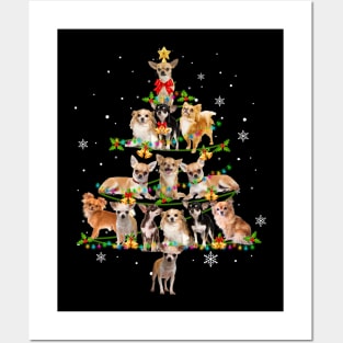 Cute Chihuahua Christmas Tree Xmas Gift Posters and Art